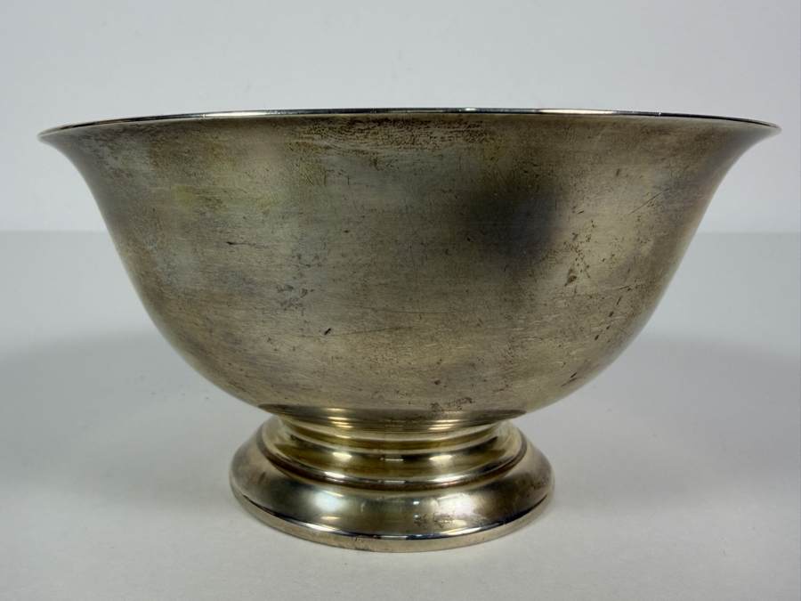 Vintage Solid Sterling Silver Paul Revere Presentation Bowl With Pedestal Base 266.3g 5.5W X 3H Silver Melt Value $431 [Photo 2]