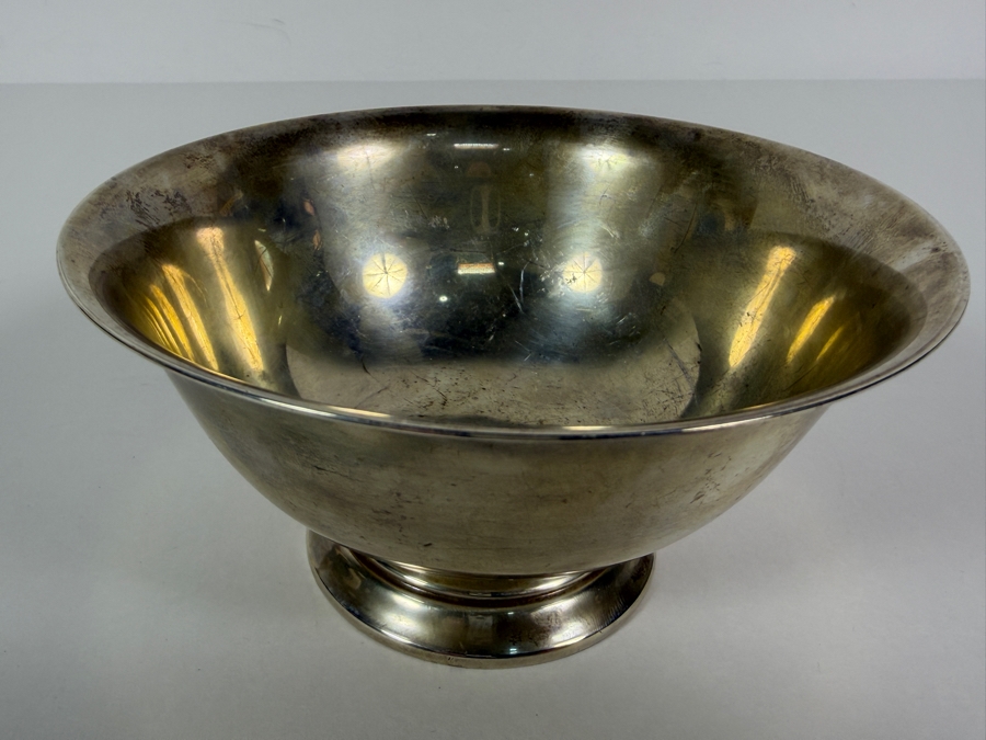 Vintage Solid Sterling Silver Paul Revere Presentation Bowl With Pedestal Base 266.3g 5.5W X 3H Silver Melt Value $431 [Photo 3]