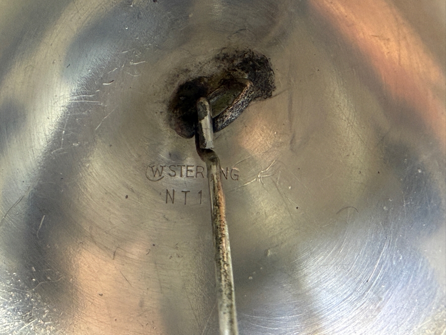 Vintage Wallace Silversmiths Solid Sterling Silver Hand Bell With Acanthus Finial Handle 51.9g 3.25H Silver Melt Value $85 [Photo 3]