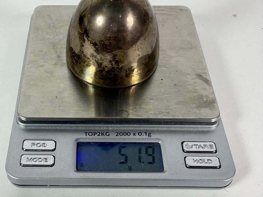 Vintage Wallace Silversmiths Solid Sterling Silver Hand Bell With Acanthus Finial Handle 51.9g 3.25H Silver Melt Value $85 [Photo 5]