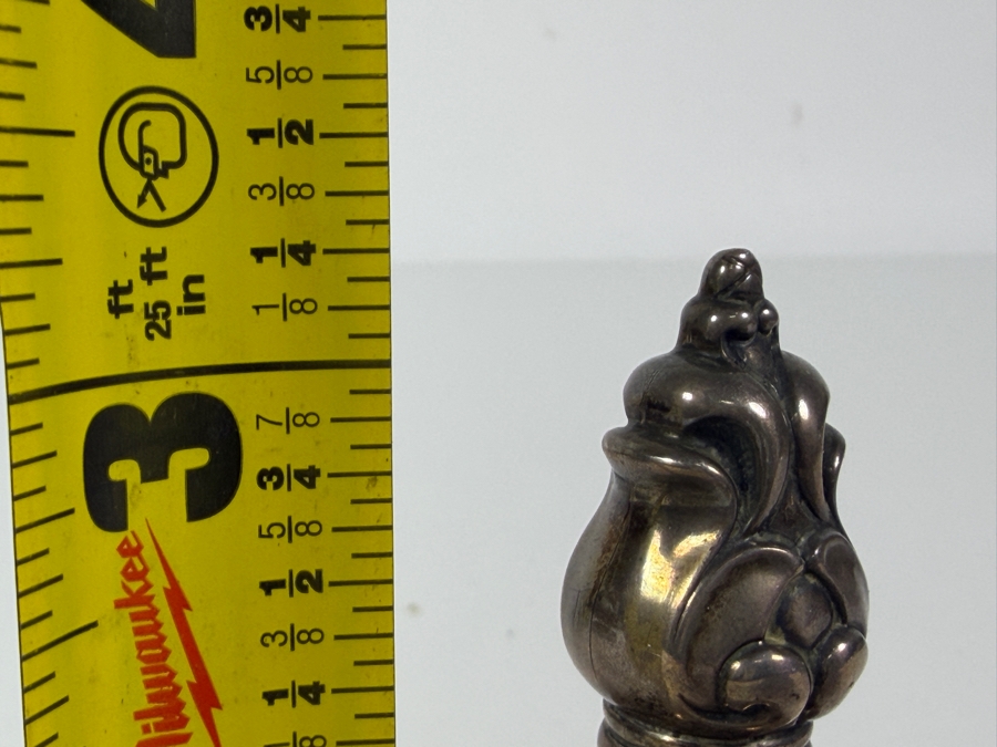 Vintage Wallace Silversmiths Solid Sterling Silver Hand Bell With Acanthus Finial Handle 51.9g 3.25H Silver Melt Value $85 [Photo 4]