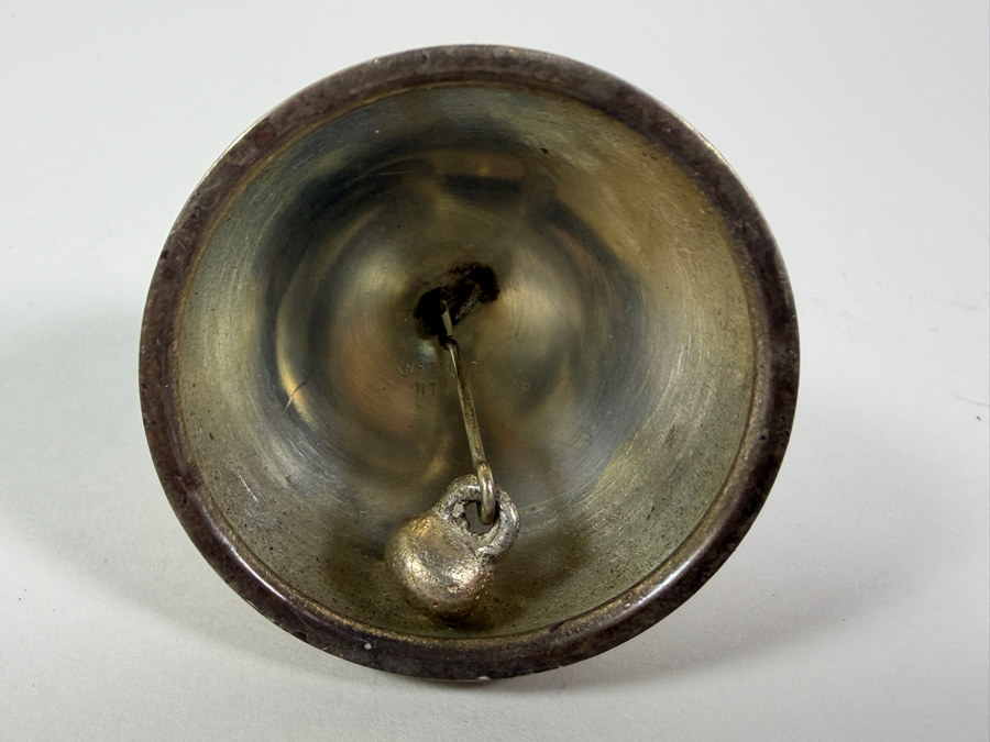 Vintage Wallace Silversmiths Solid Sterling Silver Hand Bell With Acanthus Finial Handle 51.9g 3.25H Silver Melt Value $85 [Photo 2]