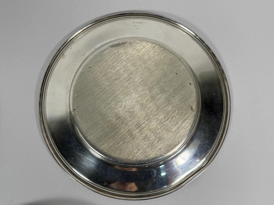 Set Of Seven Solid Sterling Silver Butter Plates 465.8g 6W Silver Melt Value $758 [Photo 4]