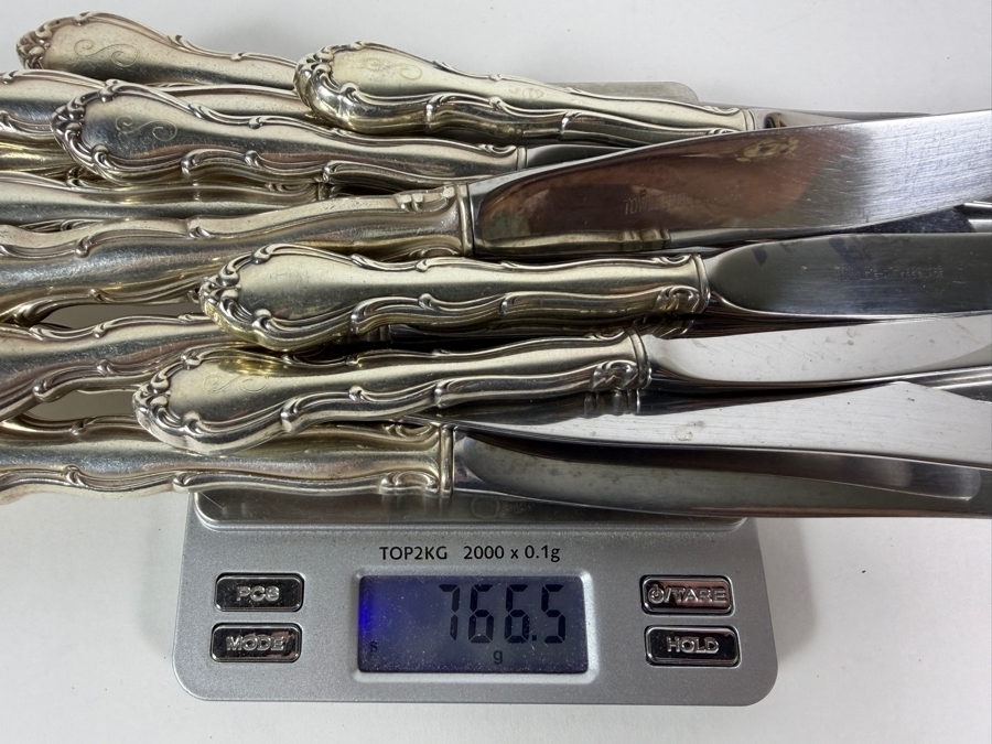 Towle Sterling Silver Flatware Service Fontana Pattern Multi Piece Set 1867.9g of Pure Sterling Silver (Knives Weigh an Additional 766.5g) Silver Melt Value $3,041 Not Including Knives [Photo 13]