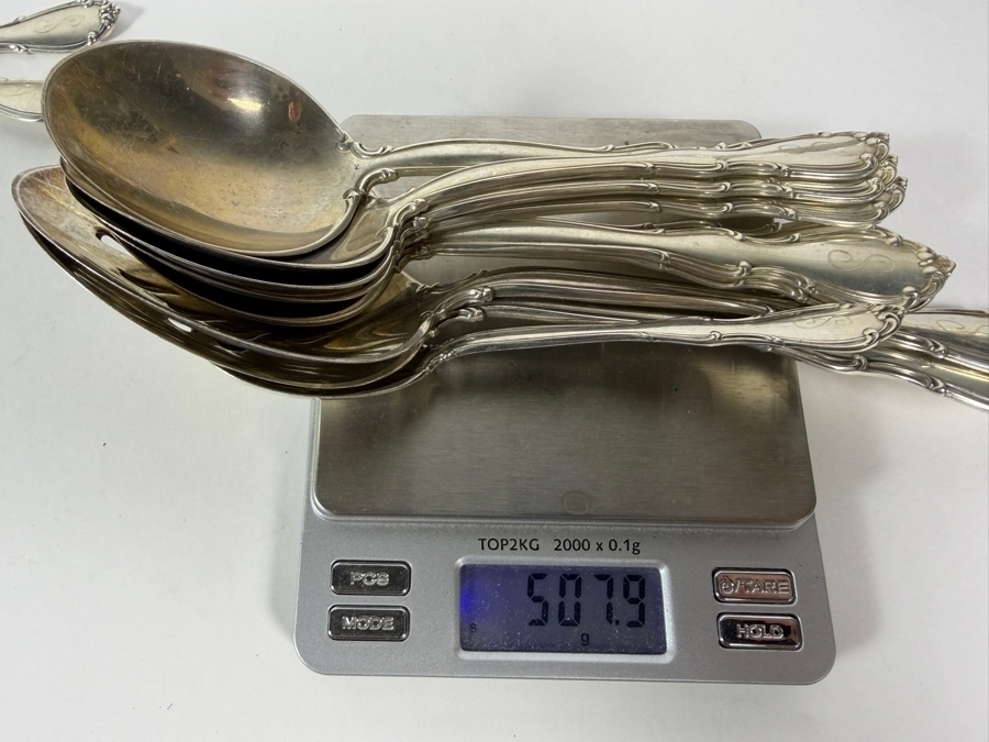 Towle Sterling Silver Flatware Service Fontana Pattern Multi Piece Set 1867.9g of Pure Sterling Silver (Knives Weigh an Additional 766.5g) Silver Melt Value $3,041 Not Including Knives [Photo 11]