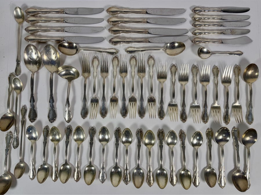 Towle Sterling Silver Flatware Service Fontana Pattern Multi Piece Set 1867.9g of Pure Sterling Silver (Knives Weigh an Additional 766.5g) Silver Melt Value $3,041 Not Including Knives [Photo 3]