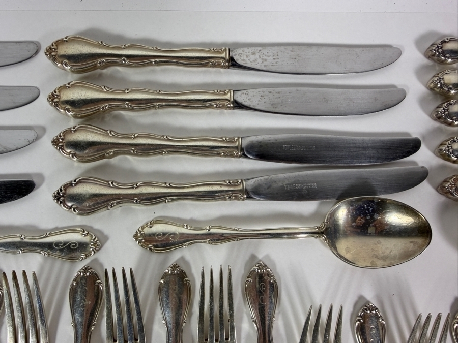 Towle Sterling Silver Flatware Service Fontana Pattern Multi Piece Set 1867.9g of Pure Sterling Silver (Knives Weigh an Additional 766.5g) Silver Melt Value $3,041 Not Including Knives [Photo 6]