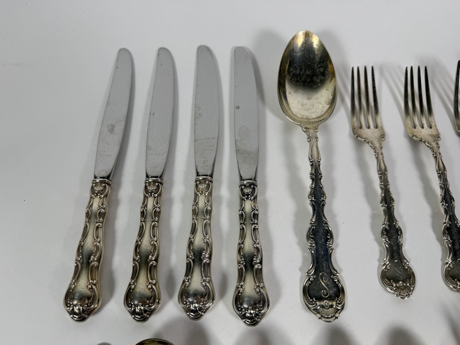 Gorham Sterling Silver Flatware Service 596.5g (Knives Weigh an Additional 281.4g) Silver Melt Value $971 Not Including Knives [Photo 6]