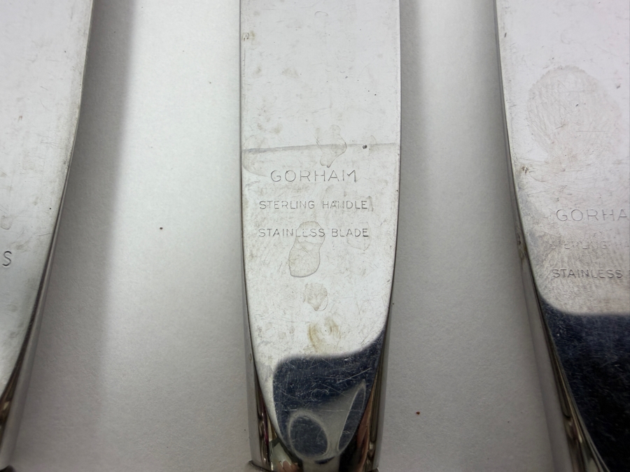 Gorham Sterling Silver Flatware Service 596.5g (Knives Weigh an Additional 281.4g) Silver Melt Value $971 Not Including Knives [Photo 10]