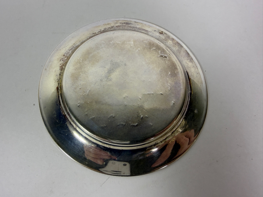 Antique Iranian Persian 840 Silver Repousse Plate Intricate Arabesque Floral Engraved Presentation Tray 3-Punch Hallmark 73.6g 5W Silver Melt Value $109 [Photo 4]