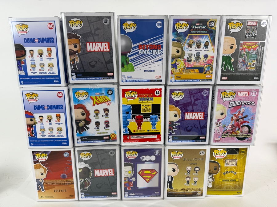 Lot Of 15 Assorted Funko Pop Vinyl Figures Including Marvel, DC, NBA, Millions, Dune, And Dumb And Dumber Exclusives, In Box. Estimate $185 - $270 [Photo 11]