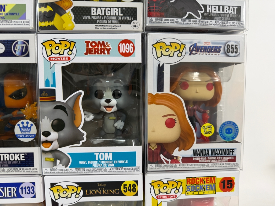 Lot Of 15 Funko Pop! Vinyl Figures In Boxes Including Exclusives: Halo, Frozen II, Batgirl, Deathstroke, Benson NYCC, Wanda Maximoff, Magic Johnson, Scar, More Estimate $175 - $255 [Photo 5]