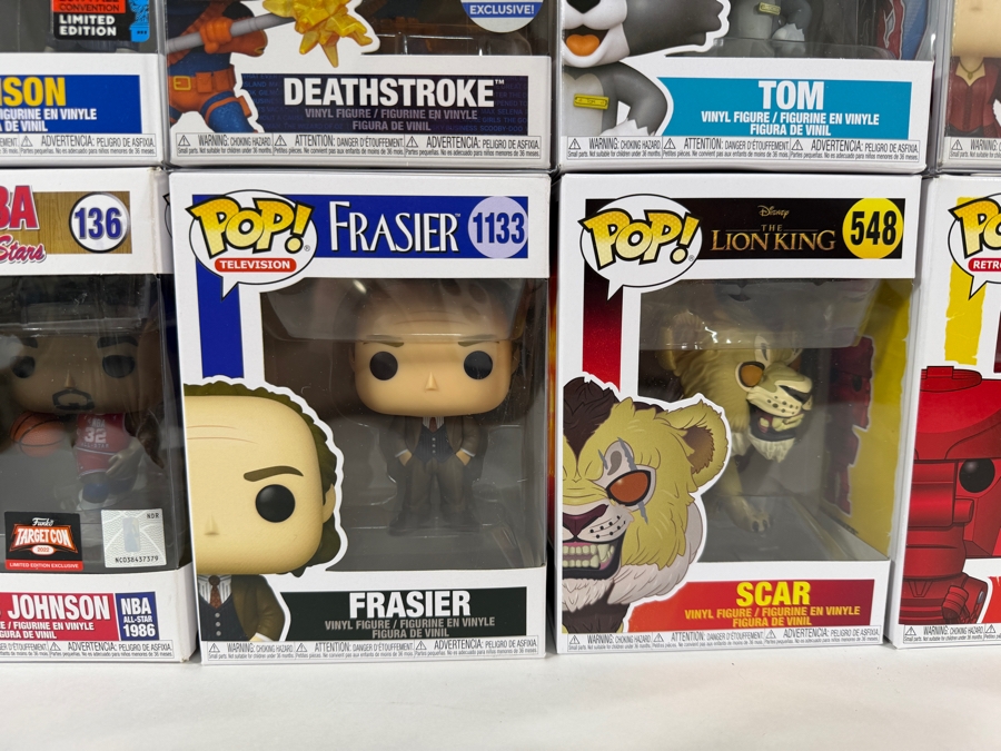 Lot Of 15 Funko Pop! Vinyl Figures In Boxes Including Exclusives: Halo, Frozen II, Batgirl, Deathstroke, Benson NYCC, Wanda Maximoff, Magic Johnson, Scar, More Estimate $175 - $255 [Photo 3]