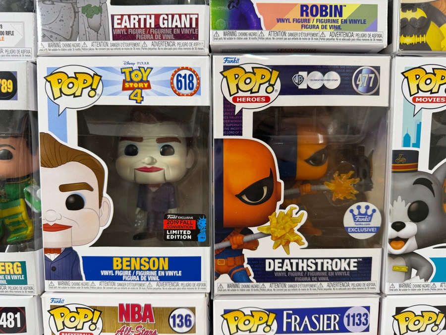 Lot Of 15 Funko Pop! Vinyl Figures In Boxes Including Exclusives: Halo, Frozen II, Batgirl, Deathstroke, Benson NYCC, Wanda Maximoff, Magic Johnson, Scar, More Estimate $175 - $255 [Photo 6]