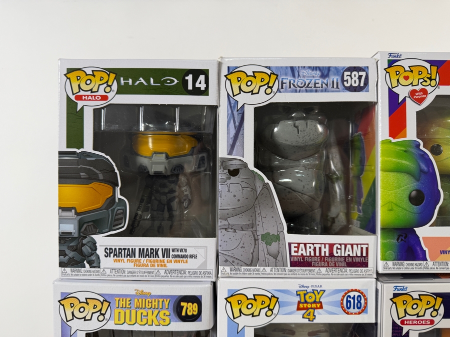 Lot Of 15 Funko Pop! Vinyl Figures In Boxes Including Exclusives: Halo, Frozen II, Batgirl, Deathstroke, Benson NYCC, Wanda Maximoff, Magic Johnson, Scar, More Estimate $175 - $255 [Photo 8]