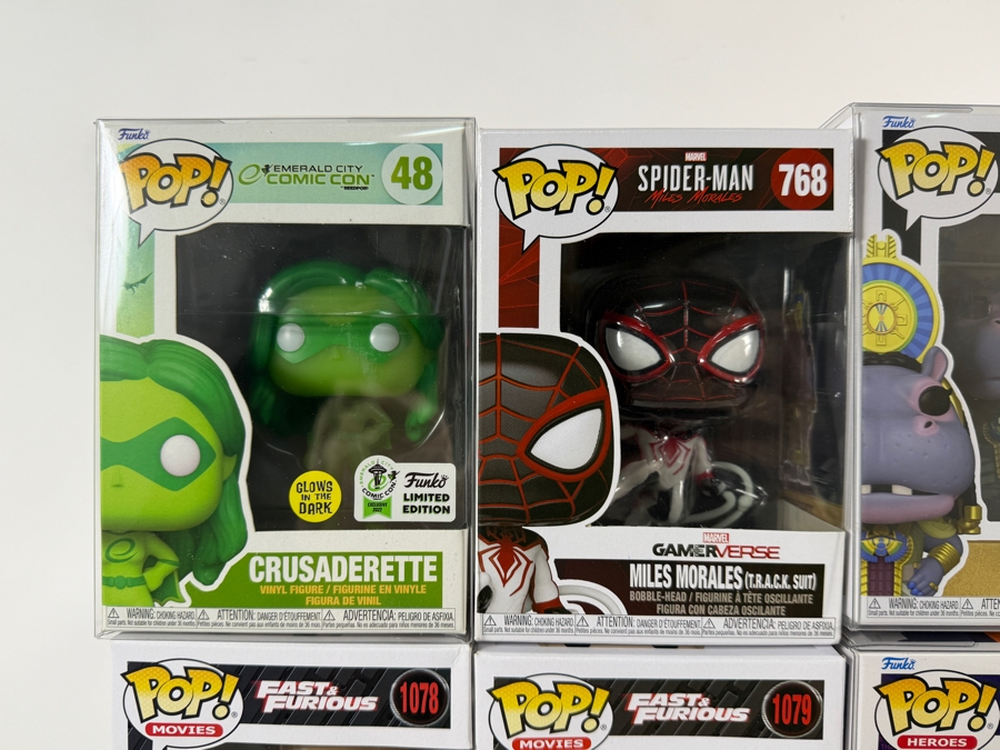 Lot Of 15 Funko Pop! Vinyl Figures In Boxes Including Exclusives: Crusaderette ECCC, Taweret, Civil Warrior, Deathstroke, Bizarro Superman, Miles Morales, Green Goblin, More Estimate $182 - $265 [Photo 8]