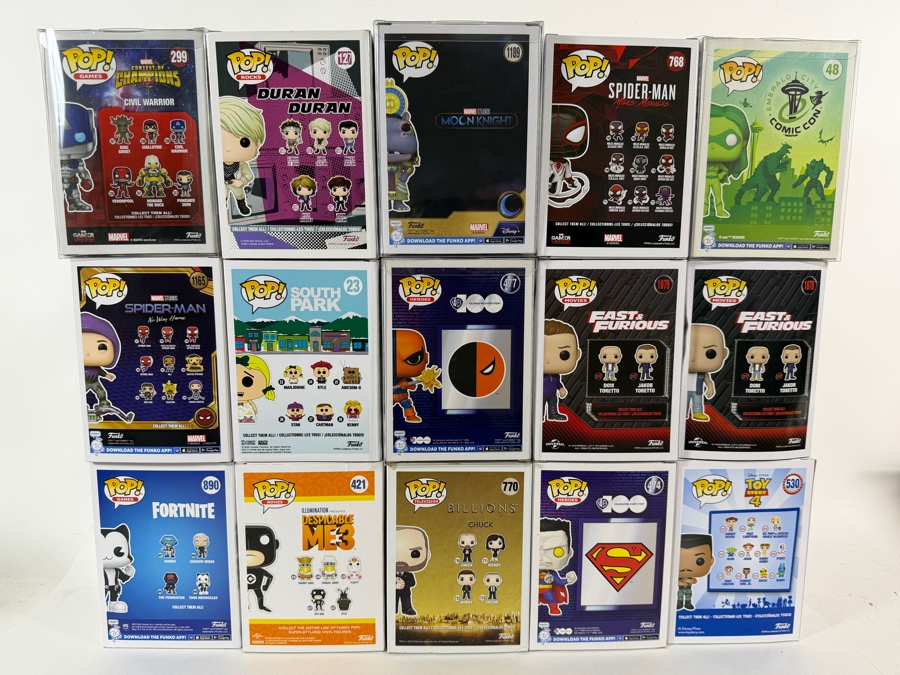 Lot Of 15 Funko Pop! Vinyl Figures In Boxes Including Exclusives: Crusaderette ECCC, Taweret, Civil Warrior, Deathstroke, Bizarro Superman, Miles Morales, Green Goblin, More Estimate $182 - $265 [Photo 11]