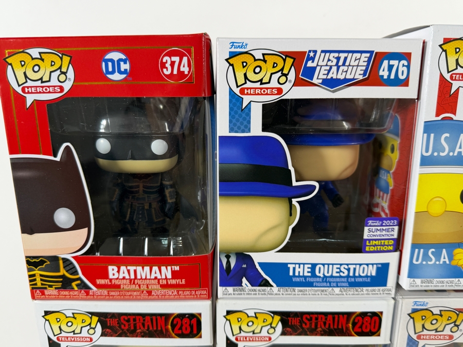 Lot Of 15 Assorted Funko Pop Vinyl Figures Including DC, The Simpsons, Dumb And Dumber, And The Strain Exclusives, In Box. Estimate $172 - $251 [Photo 8]