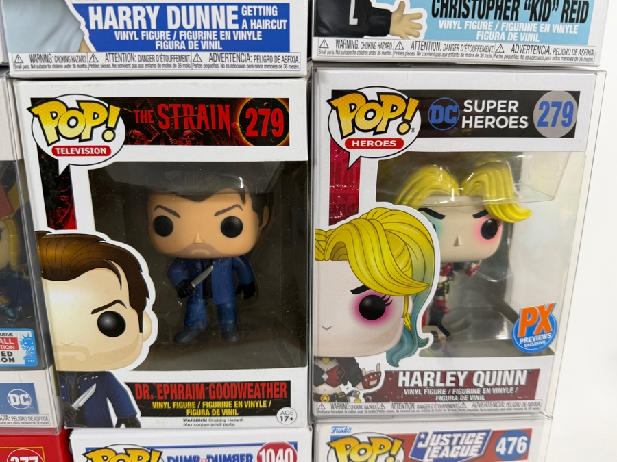 Lot Of 15 Assorted Funko Pop Vinyl Figures Including DC, The Simpsons, Dumb And Dumber, And The Strain Exclusives, In Box. Estimate $172 - $251 [Photo 5]