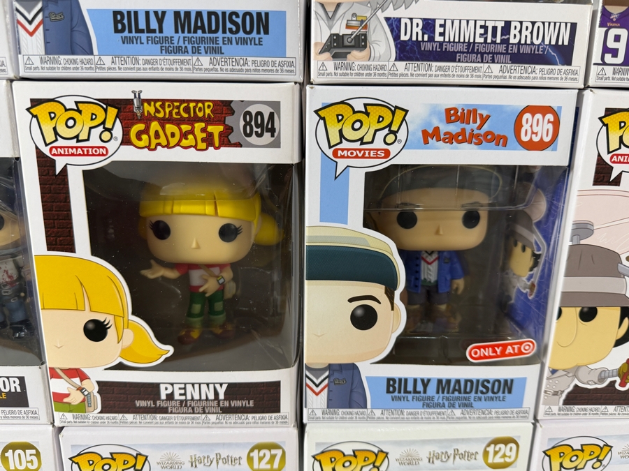 Lot Of 15 Assorted Funko Pop Vinyl Figures Including Harry Potter Patronus, Billy Madison, Inspector Gadget, Back To The Future, And Sports Exclusives, In Box. Estimate $165 - $240 [Photo 6]