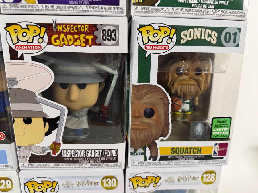 Lot Of 15 Assorted Funko Pop Vinyl Figures Including Harry Potter Patronus, Billy Madison, Inspector Gadget, Back To The Future, And Sports Exclusives, In Box. Estimate $165 - $240 [Photo 5]