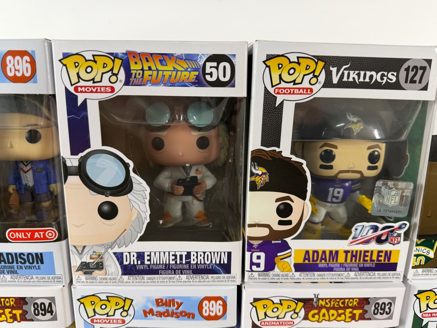 Lot Of 15 Assorted Funko Pop Vinyl Figures Including Harry Potter Patronus, Billy Madison, Inspector Gadget, Back To The Future, And Sports Exclusives, In Box. Estimate $165 - $240 [Photo 9]