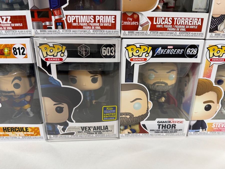 Lot Of 15 Assorted Funko Pop Vinyl Figures Including Transformers, Critical Role, Arsenal Football, Fortnite, And Marvel Exclusives, In Box. Estimate $170 - $245 [Photo 3]