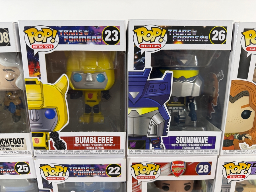 Lot Of 15 Assorted Funko Pop Vinyl Figures Including Transformers, Critical Role, Arsenal Football, Fortnite, And Marvel Exclusives, In Box. Estimate $170 - $245 [Photo 9]