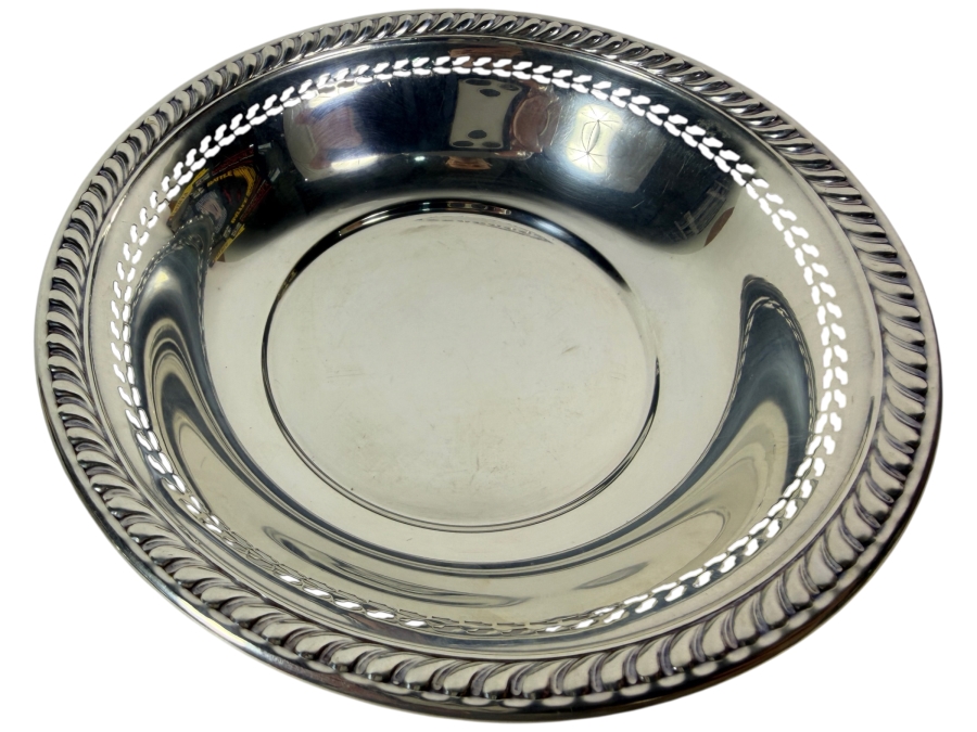 Vintage Wallace Silversmiths Solid Sterling Silver Bowl With Gadroon Rope Border 47.8g 5.25W Silver Melt Value $78