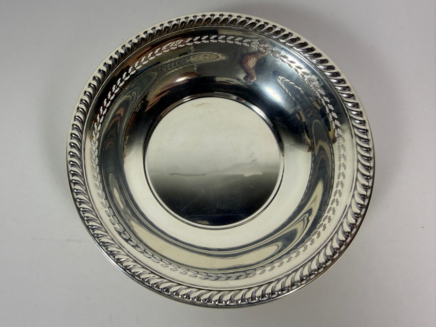 Vintage Wallace Silversmiths Solid Sterling Silver Bowl With Gadroon Rope Border 47.8g 5.25W Silver Melt Value $78 [Photo 2]