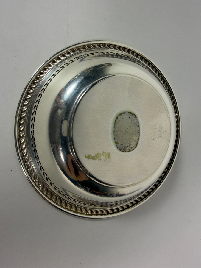 Vintage Wallace Silversmiths Solid Sterling Silver Bowl With Gadroon Rope Border 47.8g 5.25W Silver Melt Value $78 [Photo 3]