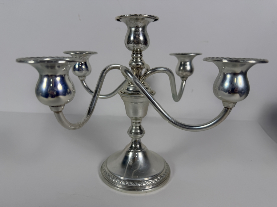 Vintage Preisner Sterling Silver Weighted 5-Light Candelabra, Pattern 724 11'W X 8'H [Photo 4]