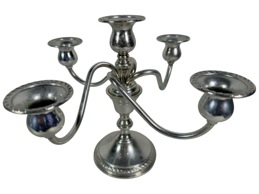 Vintage Preisner Sterling Silver Weighted 5-Light Candelabra, Pattern 724 11'W X 8'H