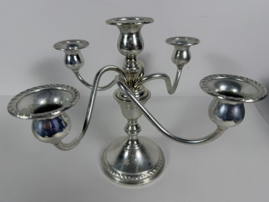 Vintage Preisner Sterling Silver Weighted 5-Light Candelabra, Pattern 724 11'W X 8'H [Photo 2]