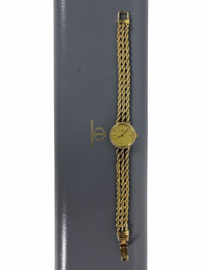 Vintage Baume And Mercier Ladies Geneve 14K Yellow Gold Women's Quartz Rope Bracelet Watch, Reference 7654 T With Box 21.1g Estimate $1,500 - $3,500 [Photo 3]