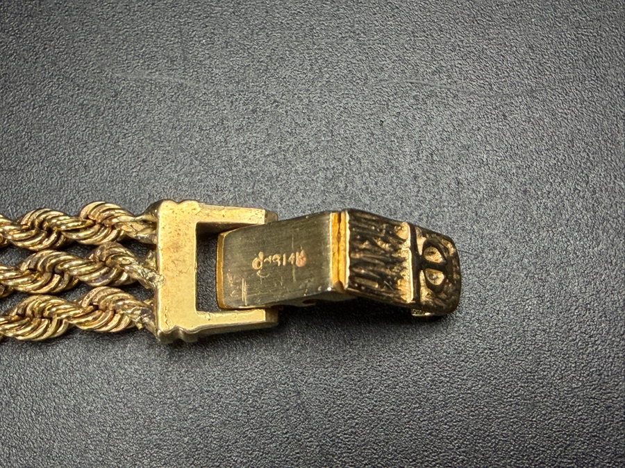 Vintage Baume And Mercier Ladies Geneve 14K Yellow Gold Women's Quartz Rope Bracelet Watch, Reference 7654 T With Box 21.1g Estimate $1,500 - $3,500 [Photo 9]