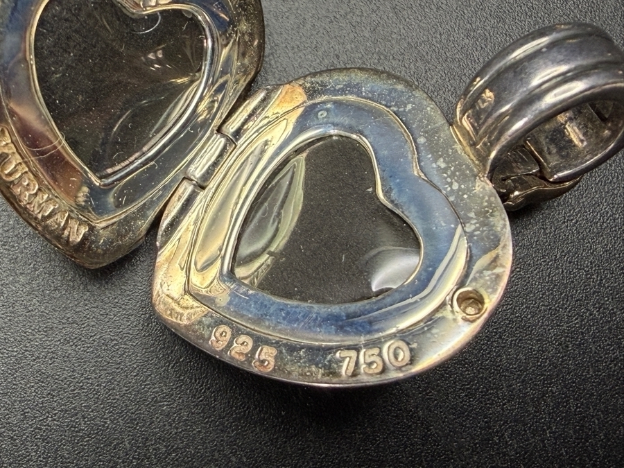 David Yurman Sterling Silver 18K Yellow Gold Cushion Cut Citrine Earrings And Cable Heart Pendant Jewelry Set 30.8g Estimate $650 - $1,100 [Photo 8]