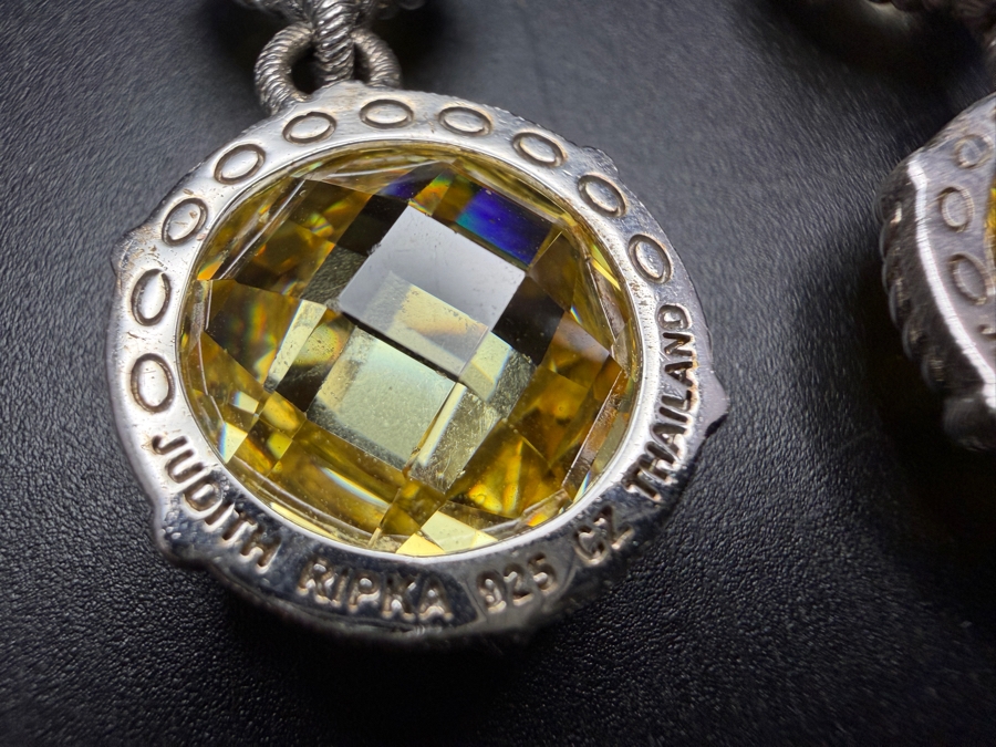Judith Ripka Canary Yellow Cubic Zirconia Classic Dangle Drop Earrings 19.0g [Photo 3]