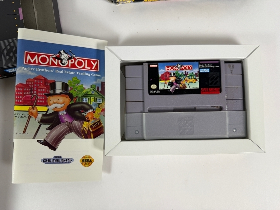 Lot Of 4 Assorted Vintage Super Nintendo Entertainment System SNES Games Complete In Box Including Monopoly, Battle Grand Prix, Ken Griffey Jr., And Brunswick Bowling. Estimate $95 - $155 [Photo 9]