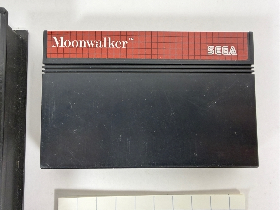 Vintage Michael Jackson's Moonwalker Complete In Box CIB Video Game For Sega Master System 8-Bit Console With Original Box Manual Cartridge. Estimate $115 - $195 [Photo 3]