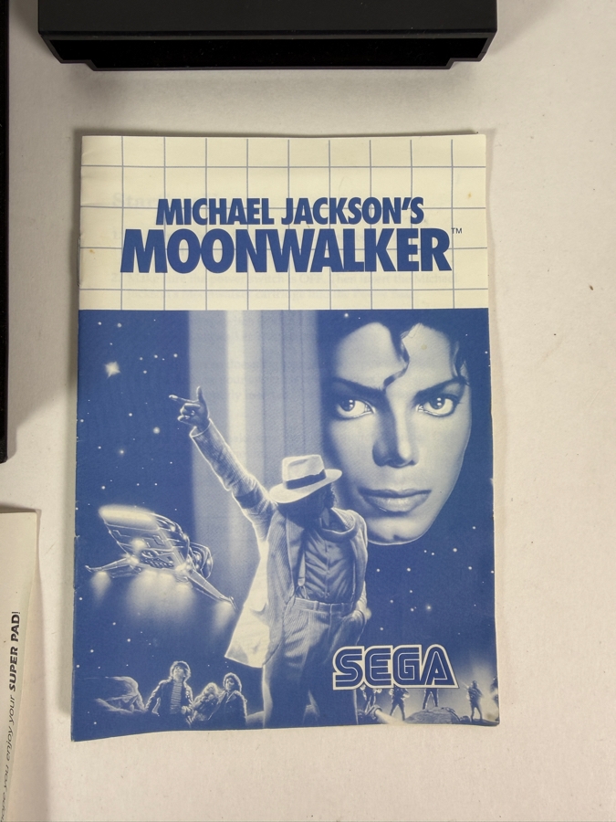 Vintage Michael Jackson's Moonwalker Complete In Box CIB Video Game For Sega Master System 8-Bit Console With Original Box Manual Cartridge. Estimate $115 - $195 [Photo 4]