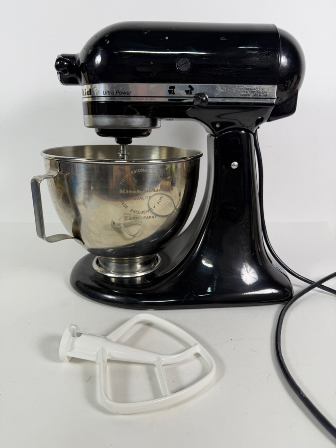 KitchenAid Ultra Power Stand Mixer Black Onyx Tilt Head Model With Stainless Steel Mixing Bowl [Photo 3]