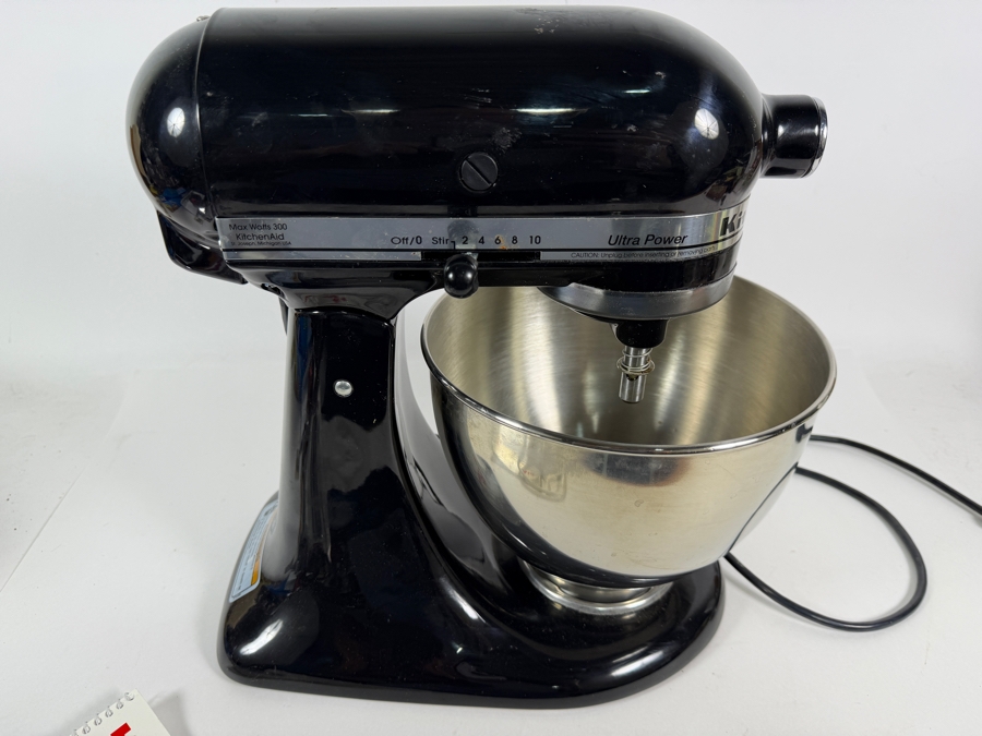 KitchenAid Ultra Power Stand Mixer Black Onyx Tilt Head Model With Stainless Steel Mixing Bowl [Photo 7]