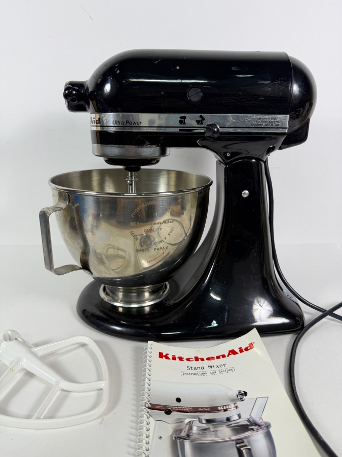 KitchenAid Ultra Power Stand Mixer Black Onyx Tilt Head Model With Stainless Steel Mixing Bowl [Photo 2]
