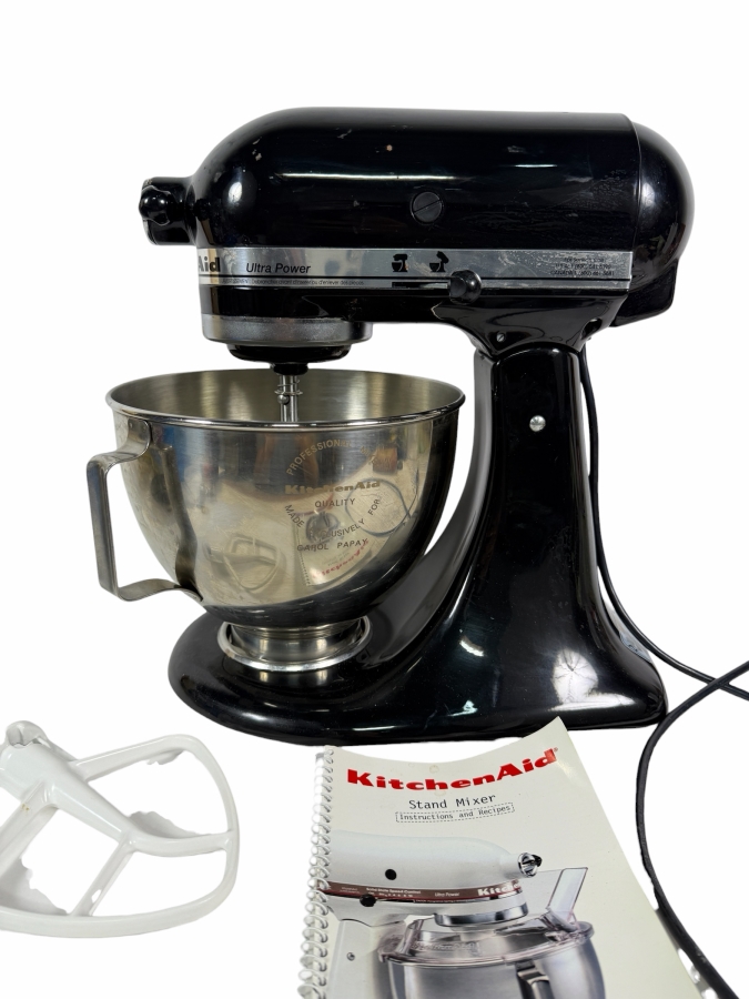 KitchenAid Ultra Power Stand Mixer Black Onyx Tilt Head Model With Stainless Steel Mixing Bowl