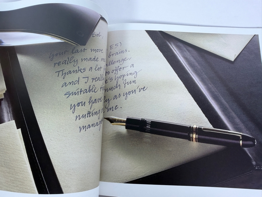 Montblanc Meisterstück 149 Fountain Pen Set Black Precious Resin Gold Plated Trim 18K Two Tone Gold Nib 4810 With Ink Bottle Service Guide Manual In Original Presentation Gift Box Estimate $400 - $650 [Photo 7]