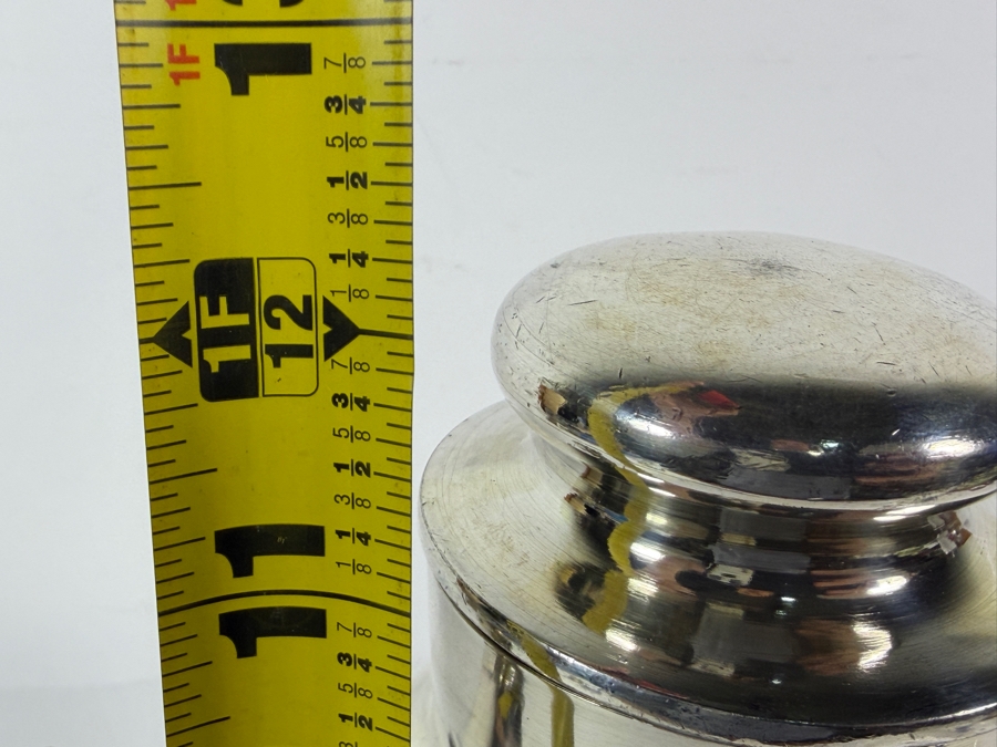Poole Silver Co. Georgian EPNS Hand Chased Footed Cocktail Shaker Pitcher 1002 12'H Estimate $40 - $85 [Photo 5]