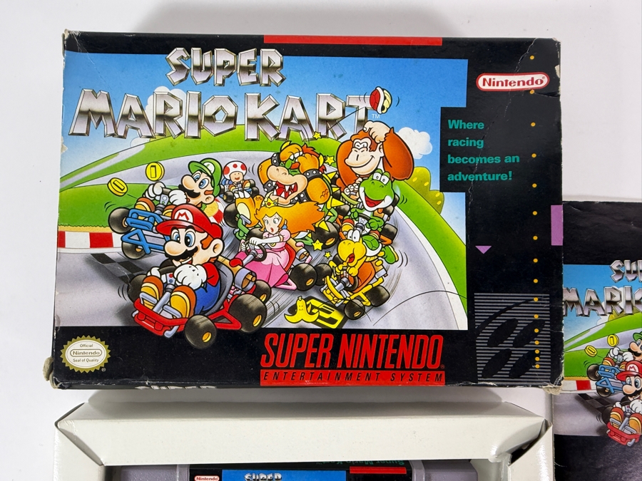 Super Mario Kart Super Nintendo SNES Complete In Box CIB With Manual And Tray Estimate $75 - $115 [Photo 2]