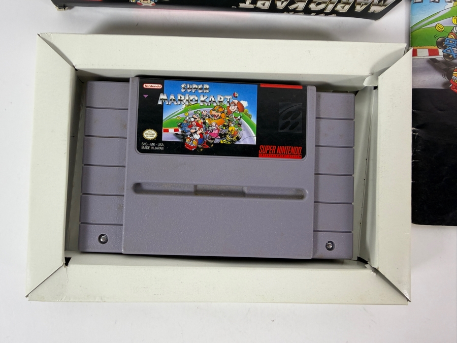 Super Mario Kart Super Nintendo SNES Complete In Box CIB With Manual And Tray Estimate $75 - $115 [Photo 4]