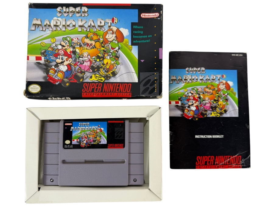 Super Mario Kart Super Nintendo SNES Complete In Box CIB With Manual And Tray Estimate $75 - $115